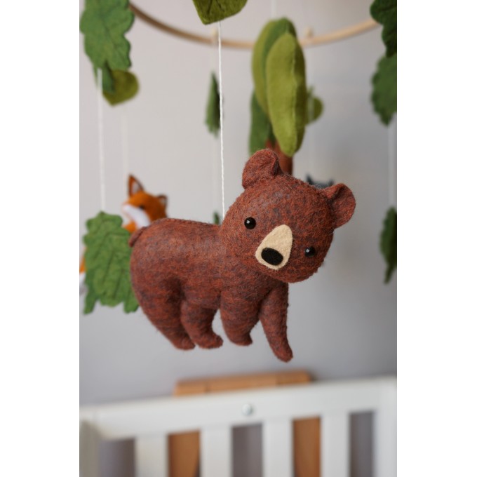 Woodland crib mobile, Woodland nursery decor