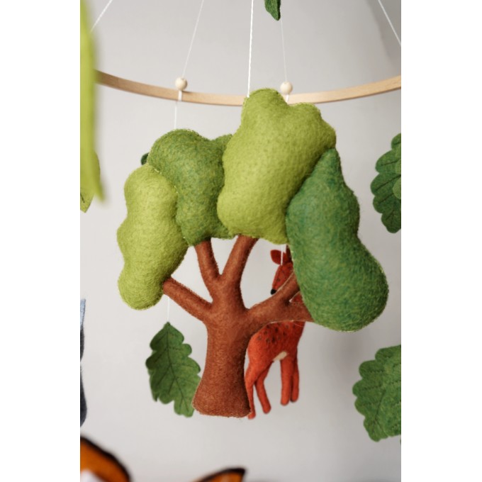 Woodland crib mobile, Woodland nursery decor