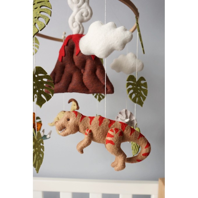 Dinos baby mobile with volcano, Dinosaurs nursery