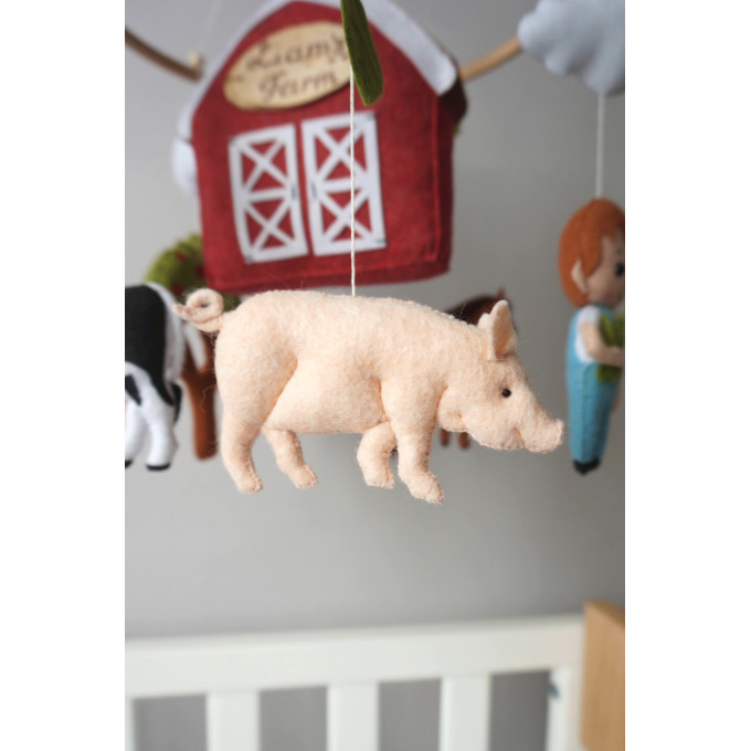 Farm animals mobile, Farmhouse nursery mobile