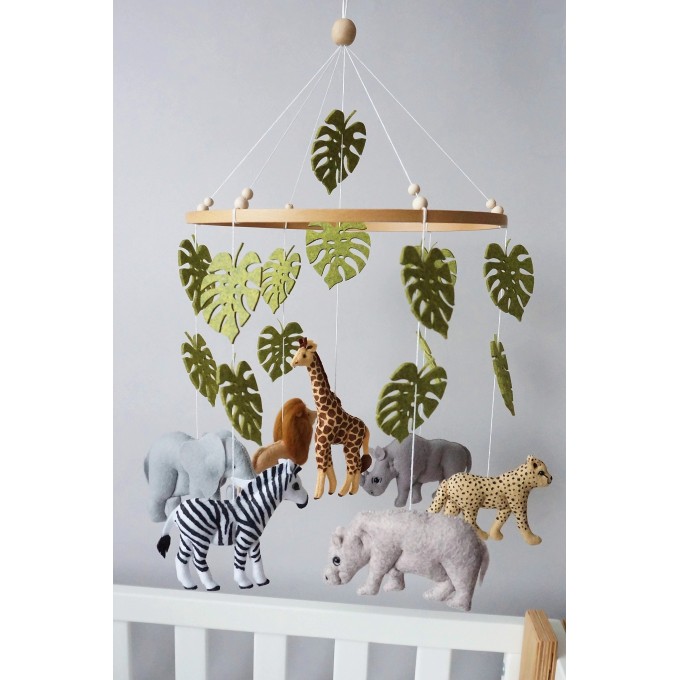 Safari crib mobile, Safari nursery mobile