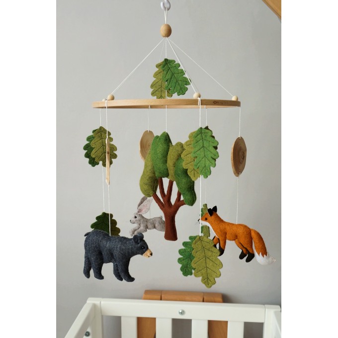 Woodland animals baby mobile