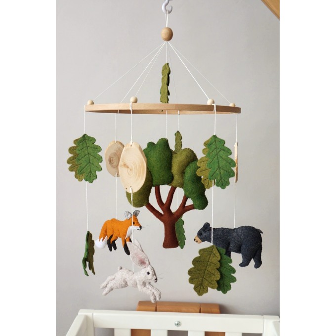 Woodland animals baby mobile