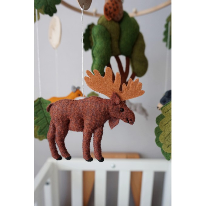 Woodland nursery mobile with animals