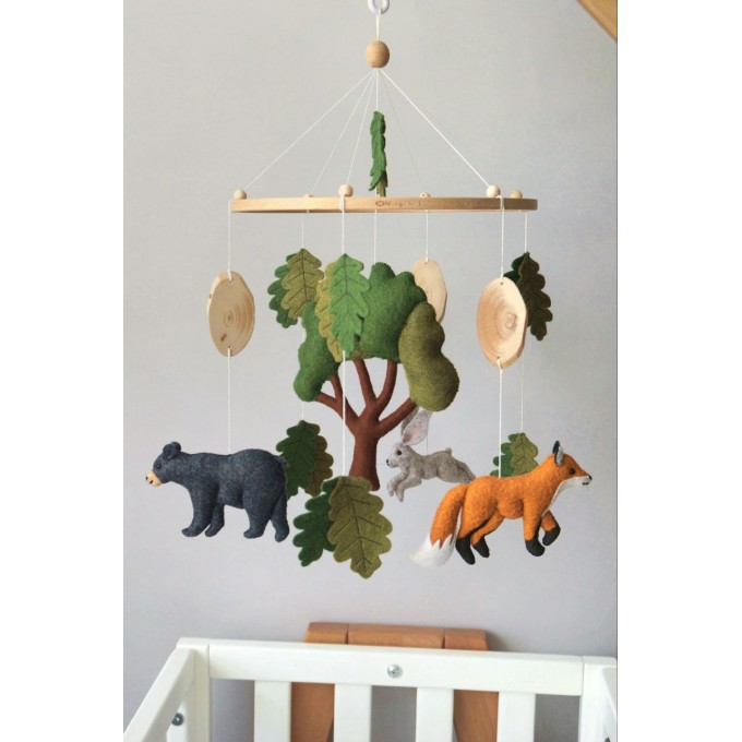 Woodland animals baby mobile