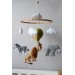 Safari crib mobile with hot air balloon