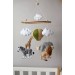 Safari crib mobile with hot air balloon