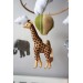 Safari crib mobile with hot air balloon