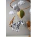 Safari crib mobile with hot air balloon