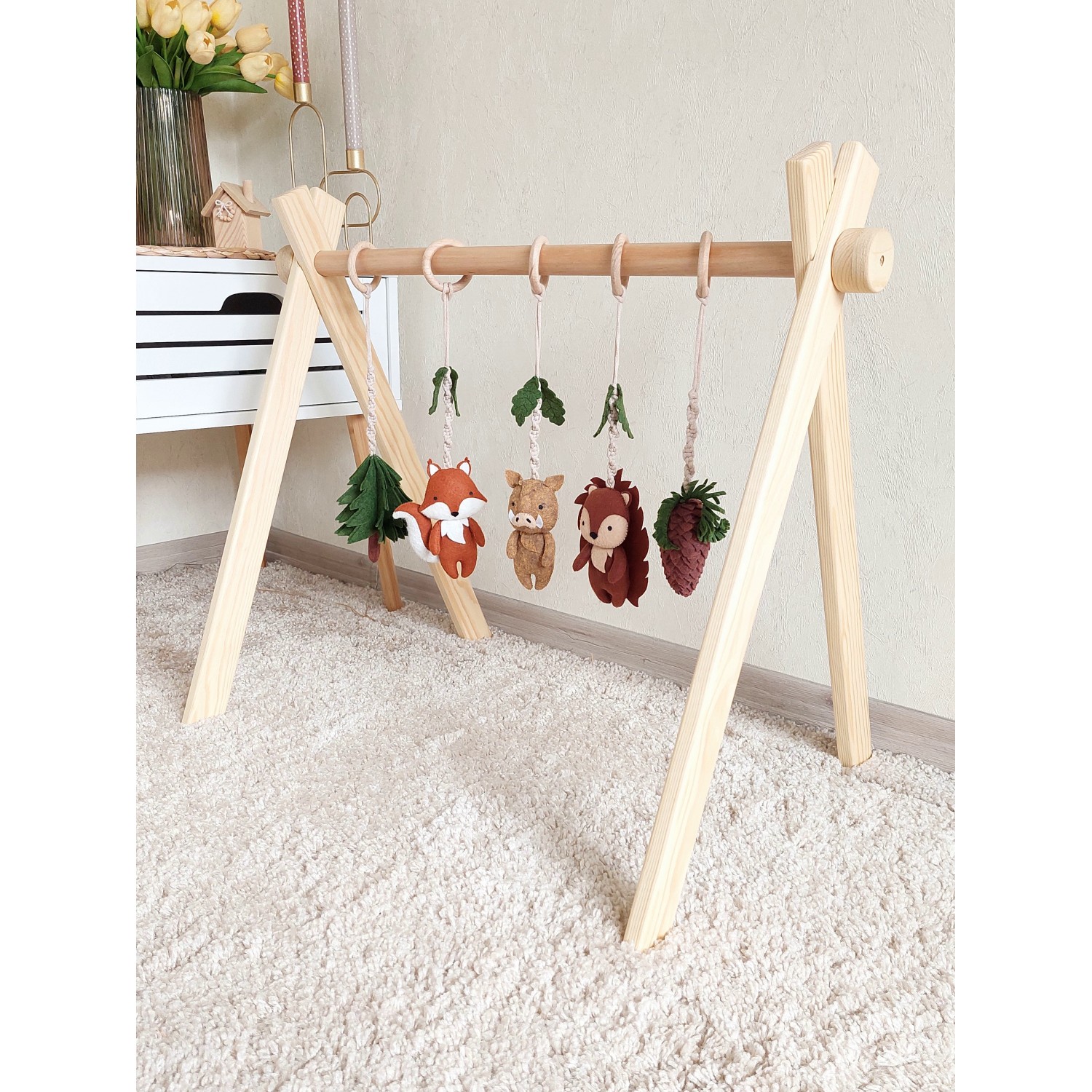 Play gym for baby best sale with hanging toys & rattles