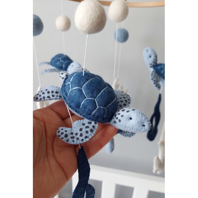 Turtles crib mobile, Ocean themed nursery mobile