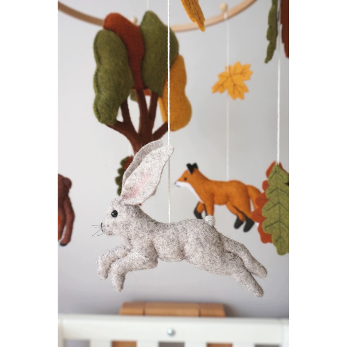 Autumn woodland nursery mobile, Baby crib mobile 