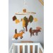 Autumn woodland nursery mobile, Baby crib mobile 