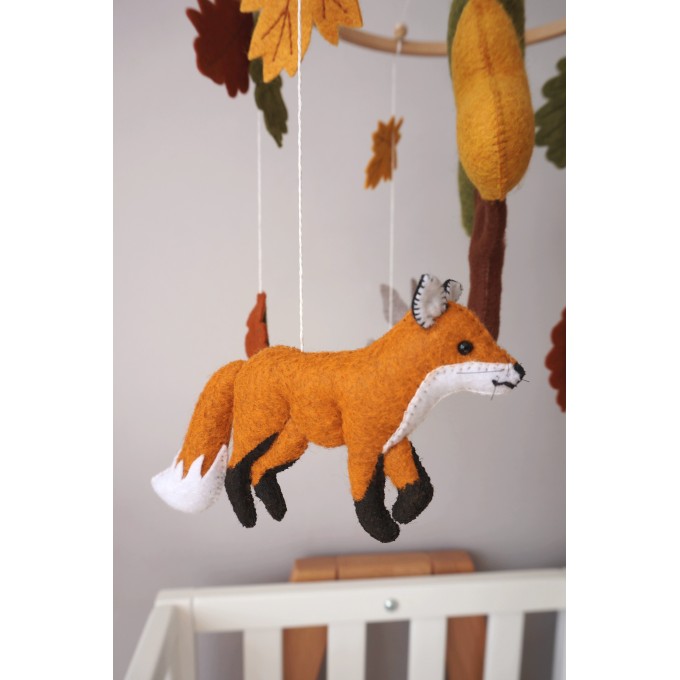 Autumn woodland nursery mobile, Baby crib mobile 