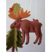 Woodland nursery mobile with moose, Crib mobile