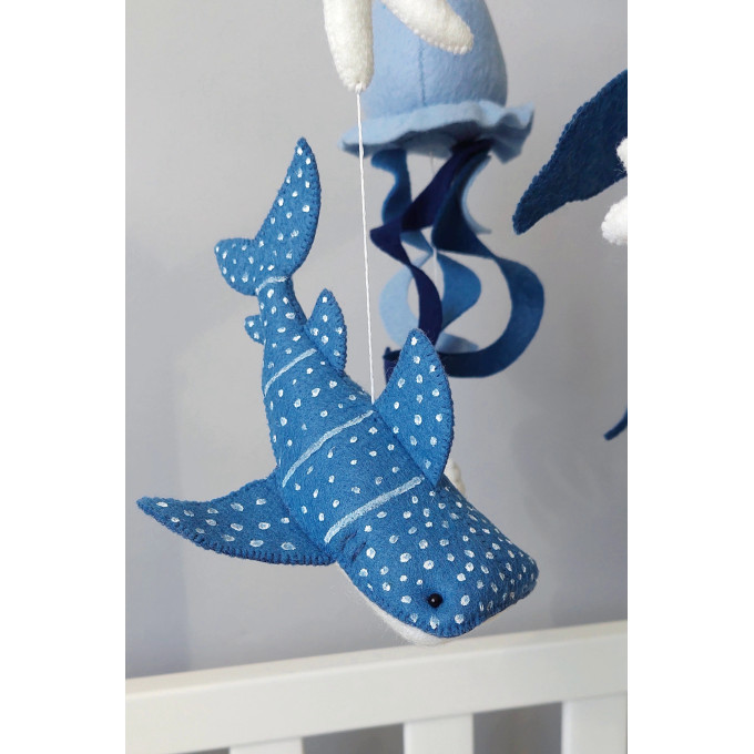 Sea animals crib mobile, Blue ocean nursery mobile