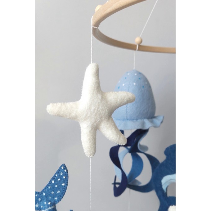 Sea animals crib mobile, Blue ocean nursery mobile