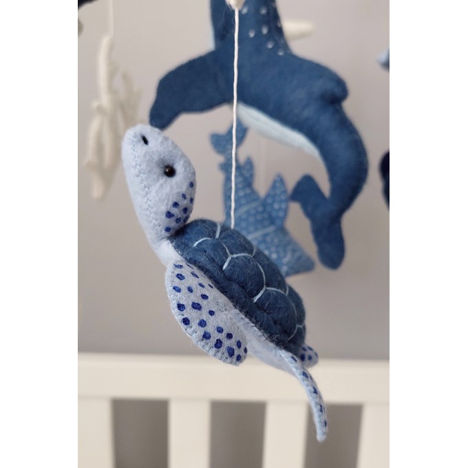 Sea animals crib mobile, Blue ocean nursery mobile